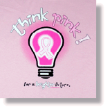 Think Pink cancer awareness design on pink t-shirt