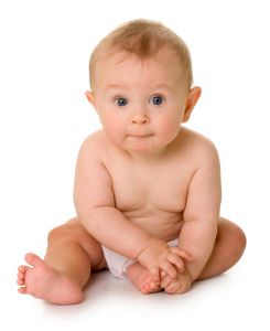 View baby clothing and items Baby smiling