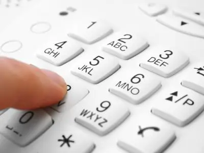 Telephone keypad with number being entered