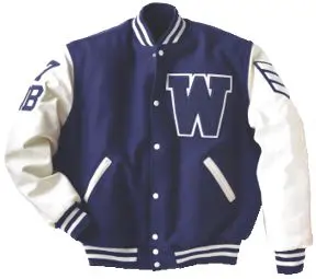 Varsity jacket leather sleeve coat