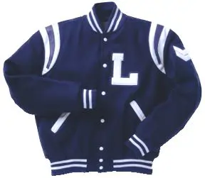 Varsity jacket leather sleeve inserts coat