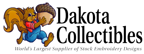 Dakota Collectibles embroidery design website Dakota Collectibles company logo